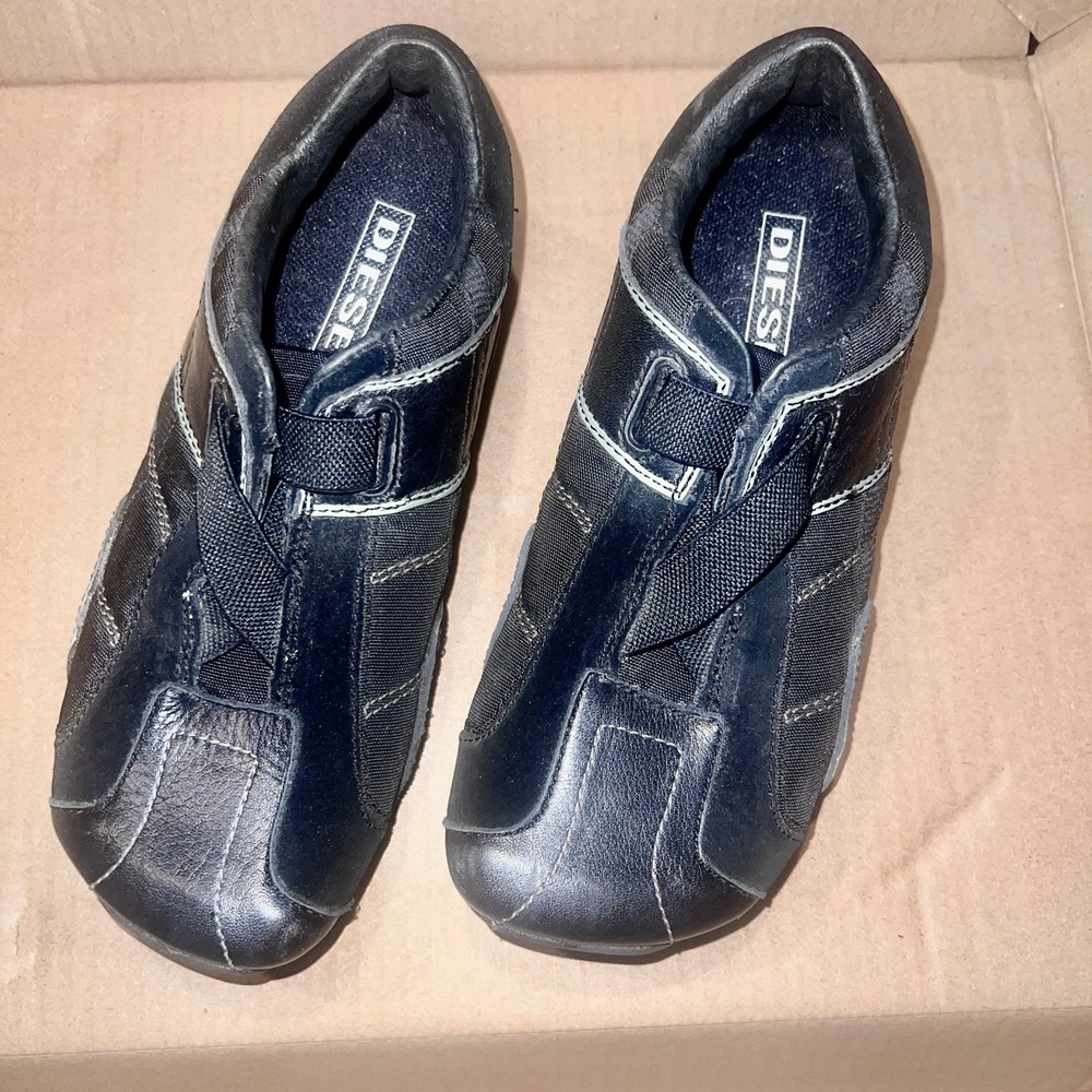 Diesel 'BellaTrix Sneakers W US 5.5/ EUR 35.5  Black Leather Nylon, Barely Worn